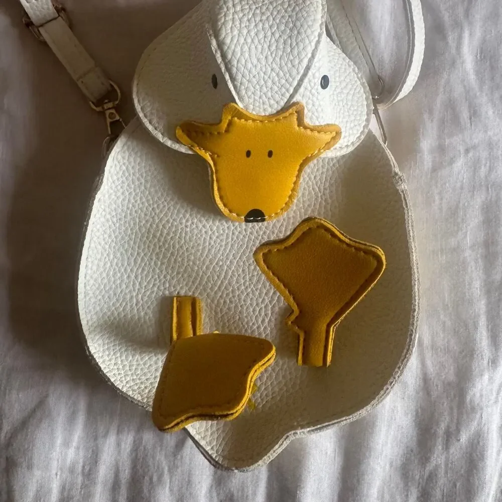 Quirky Vegan Leather Goose or Duck Shoulder Cross Body Bag